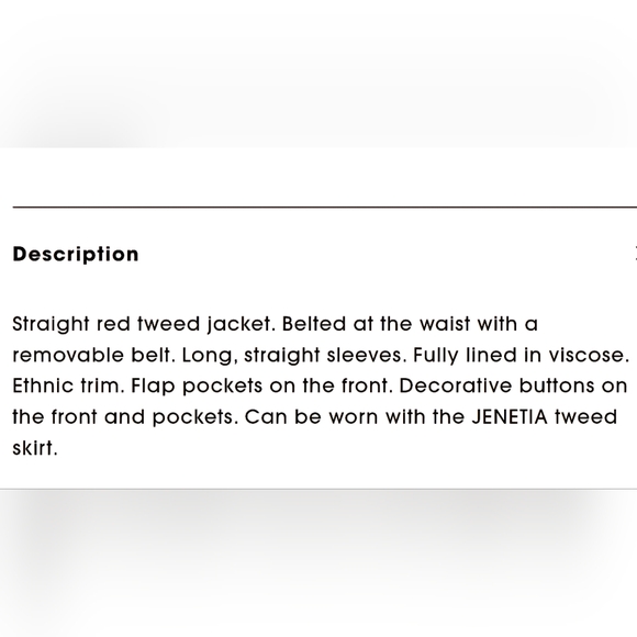 Maje Tweed Jacket with Belt Size M - Picture 4 of 12